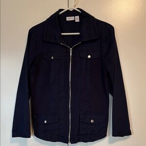 Zenergy by chicos Women's Navy Utility Jacket size 1